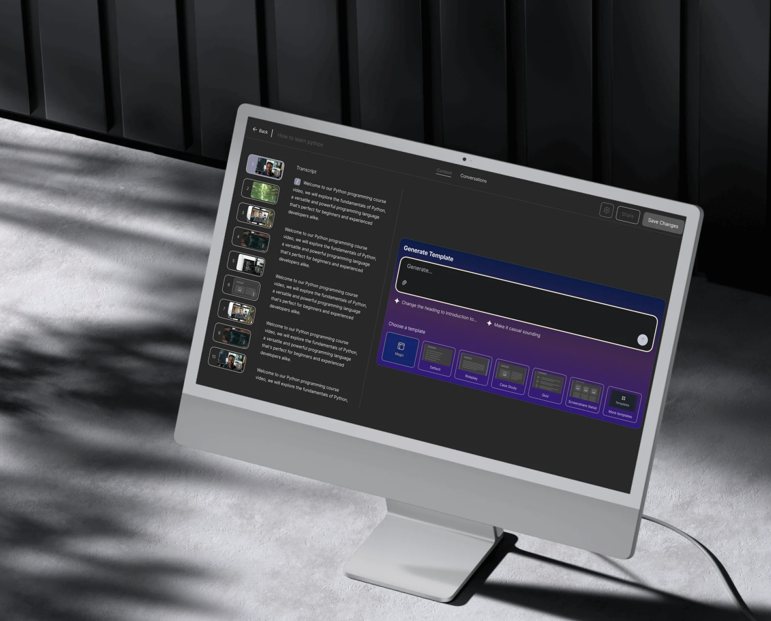 Video preview panel