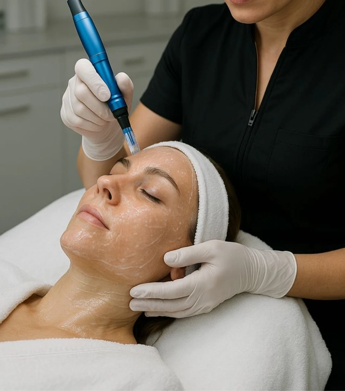 Step 3: Microneedling & PRP Application